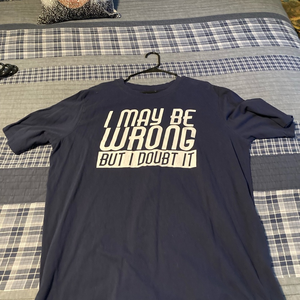 Blue Short Sleeve Tee with Bold Graphic